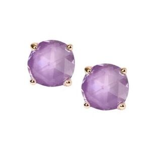 Kate Spade Round Stud Earrings in lilac purple & gold